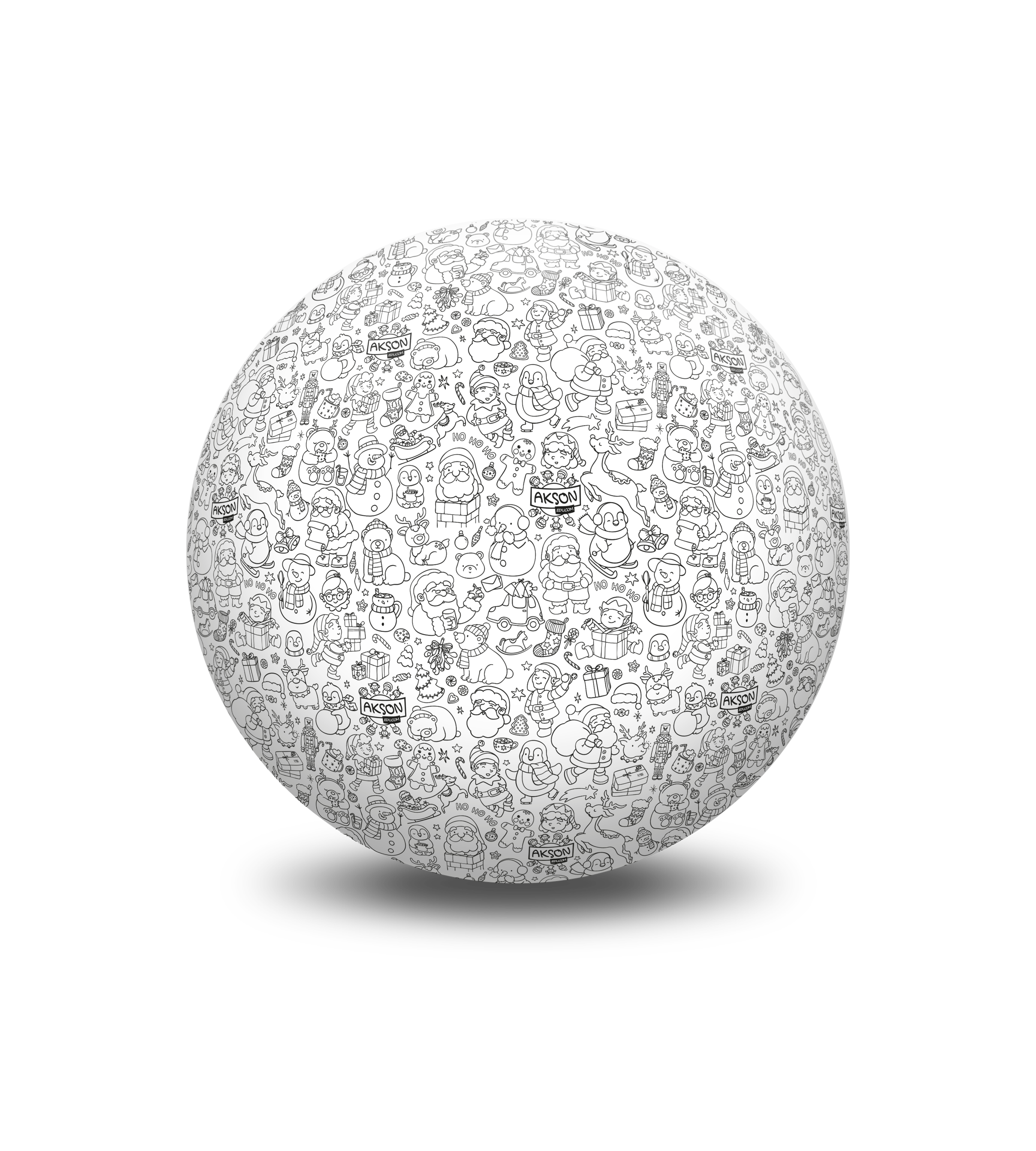 Piłka Balonowa do kolorowania XXL Akson wersja świąteczna MIKOŁAJ