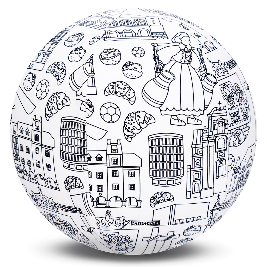 Piłka Balonowa do kolorowania seria miasta POZNAŃ 30 cm