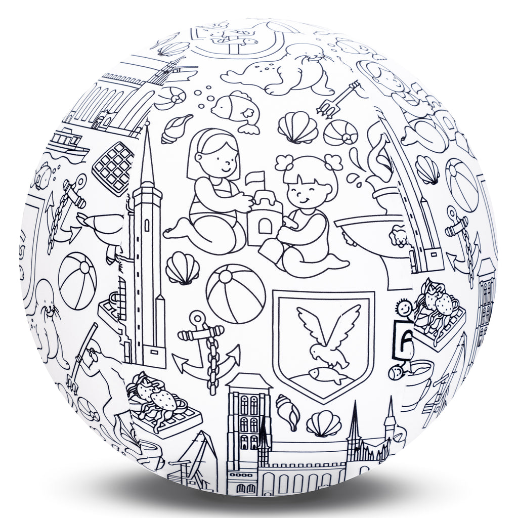 Piłka Balonowa do kolorowania seria miasta TRÓJMIASTO 30 cm