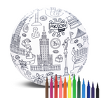 Piłka Balonowa do kolorowania seria miasta WARSZAWA 30 cm