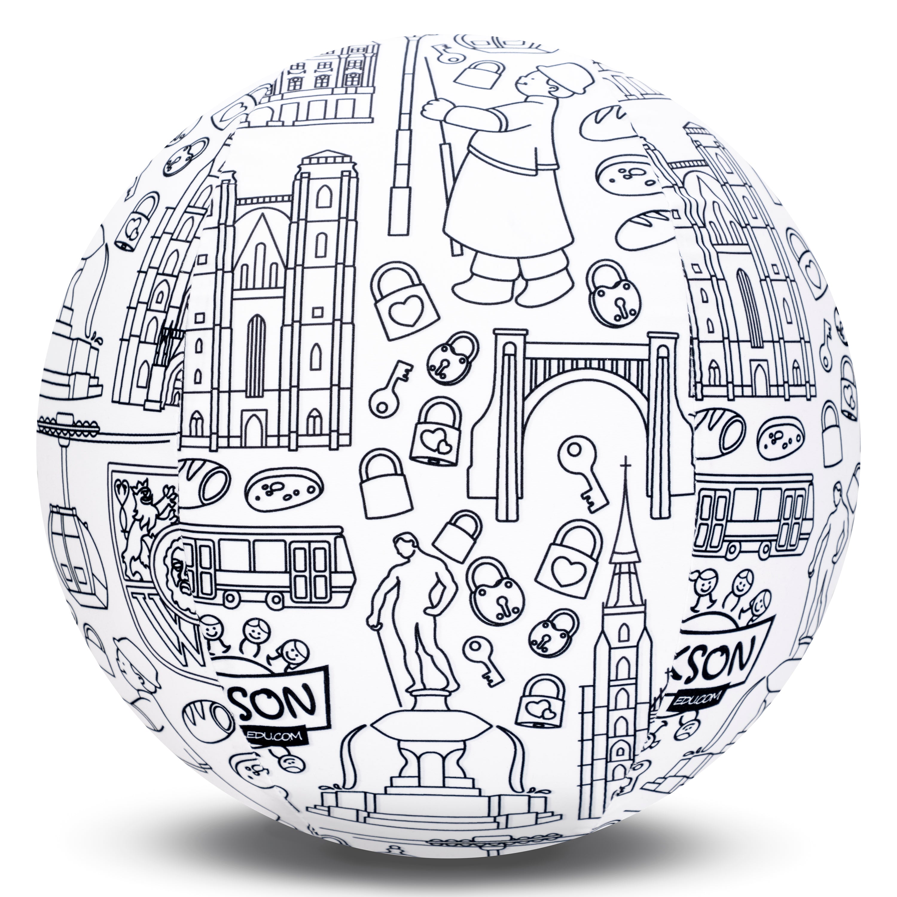 Piłka Balonowa do kolorowania seria miasta WROCŁAW 30 cm