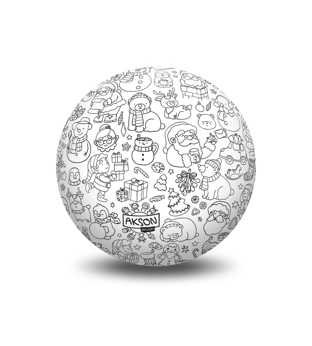 Piłka Balonowa do kolorowania wersja świąteczna MIKOŁAJ 30 cm