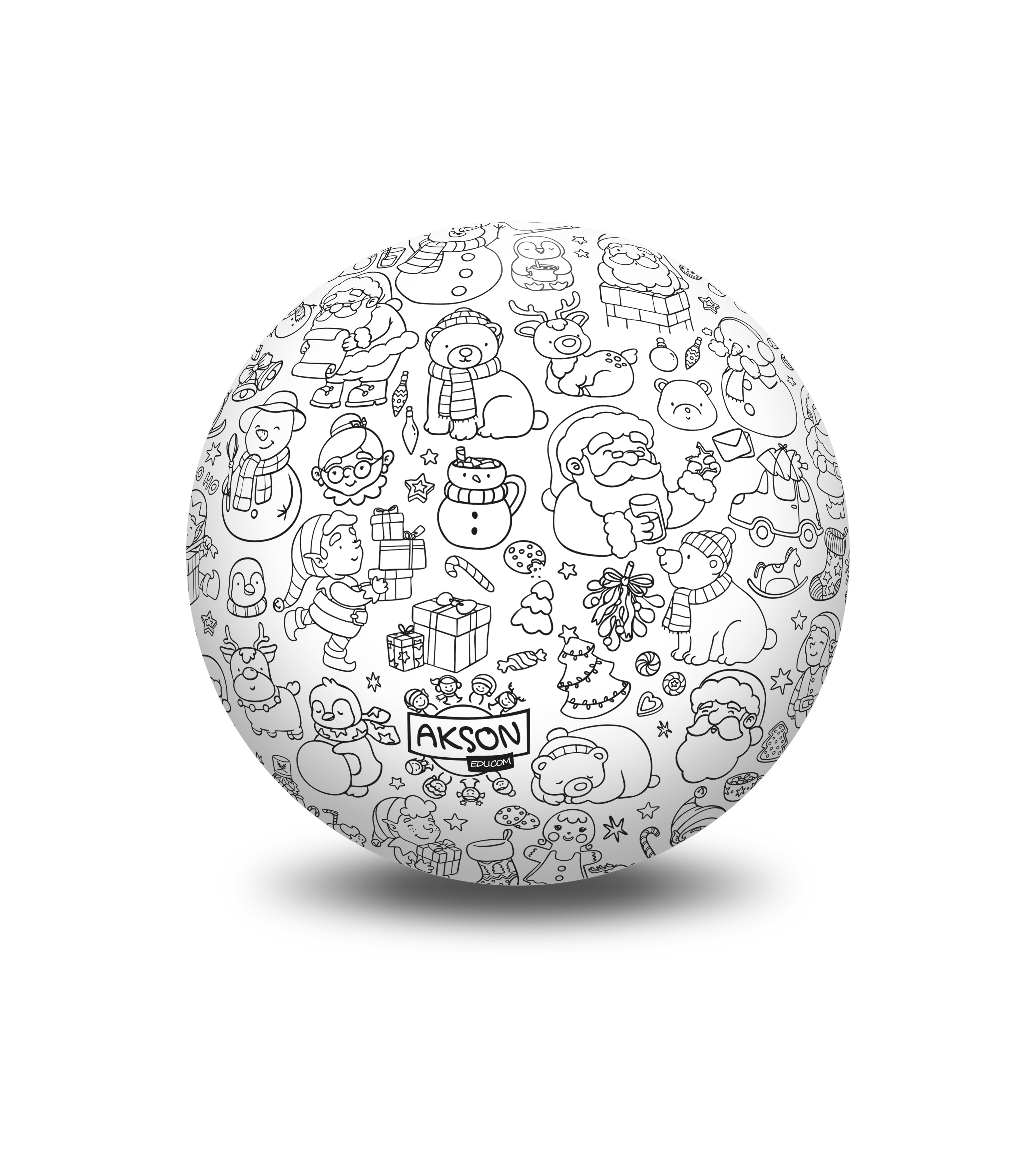 Piłka Balonowa do kolorowania wersja świąteczna MIKOŁAJ 30 cm