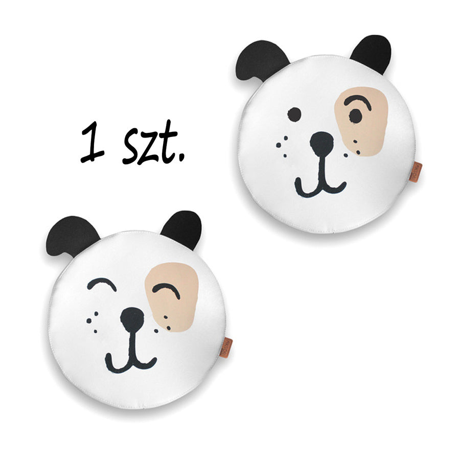 Poduszki białe ekoskóra PIESEK z uszkami 1 szt. 6 cm