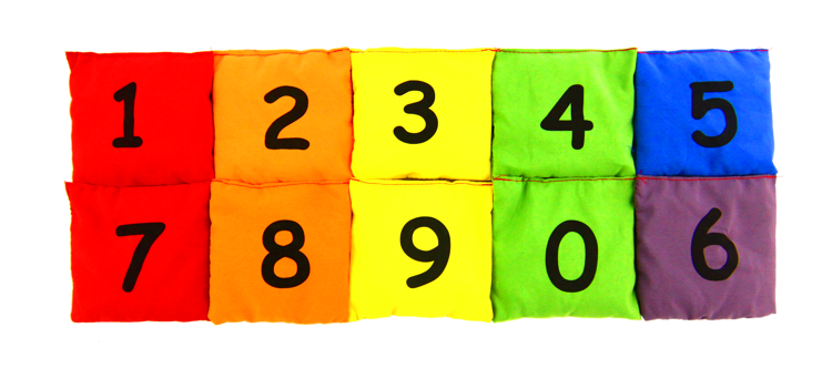 Woreczki gimnastyczne Akson Cyferki  ZESTAW  6 KOLORÓW