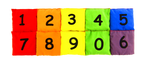Woreczki gimnastyczne Akson Cyferki  ZESTAW  6 KOLORÓW