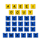 Woreczki gimnastyczne Akson Kolorowy Alfabet Zestaw Samogłoski i Spółgłoski