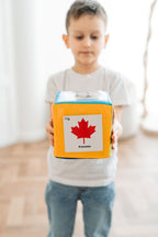 Zestaw Kostka Edukacyjna z kieszeniami + 78 kart zwierzęta PL