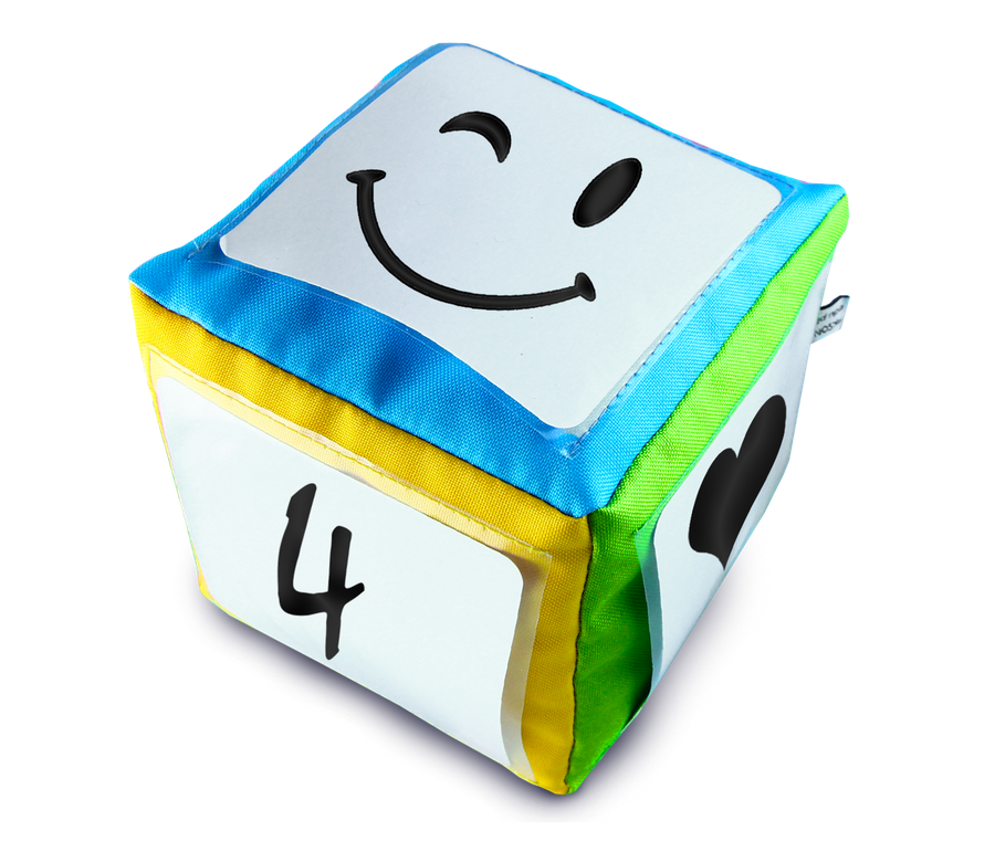 Zestaw Kostka Edukacyjna z kieszeniami MIĘKKA+ karty + pisak