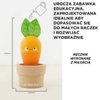 Drewniana układanka marchewka Le Toy Van, urocza zabawka edukacyjna dla dzieci rozwijająca zręczność i wyobraźnię, z ręcznie szytymi liśćmi.
