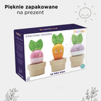 Drewniana układanka warzywa Petilou Le Toy Van, pięknie zapakowana na prezent. Edukacyjna zabawka dla dzieci z marchewką, burakiem i rzodkiewką.