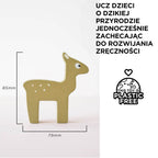 Drewniany jeleń, figurka zwierzątka leśnego z układanki dla dzieci. Bezpieczna zabawka bez plastiku, rozwija zręczność i uczy przyrody.